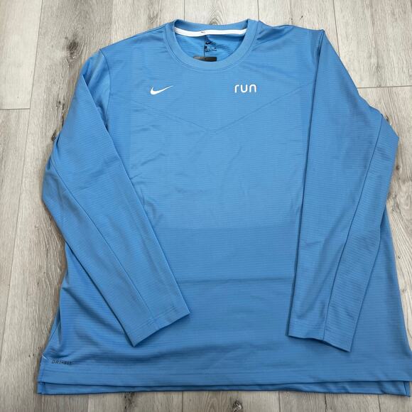 Nike Run Men’s Long Sleeve Shirt Size XXLarge Blue NWT - Picture 1 of 7